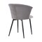 Armen Living Lulu Contemporary Dining Chair in Black Powder Coated Finish and Gray Velvet LCLUCHBLGREY - alternate 4